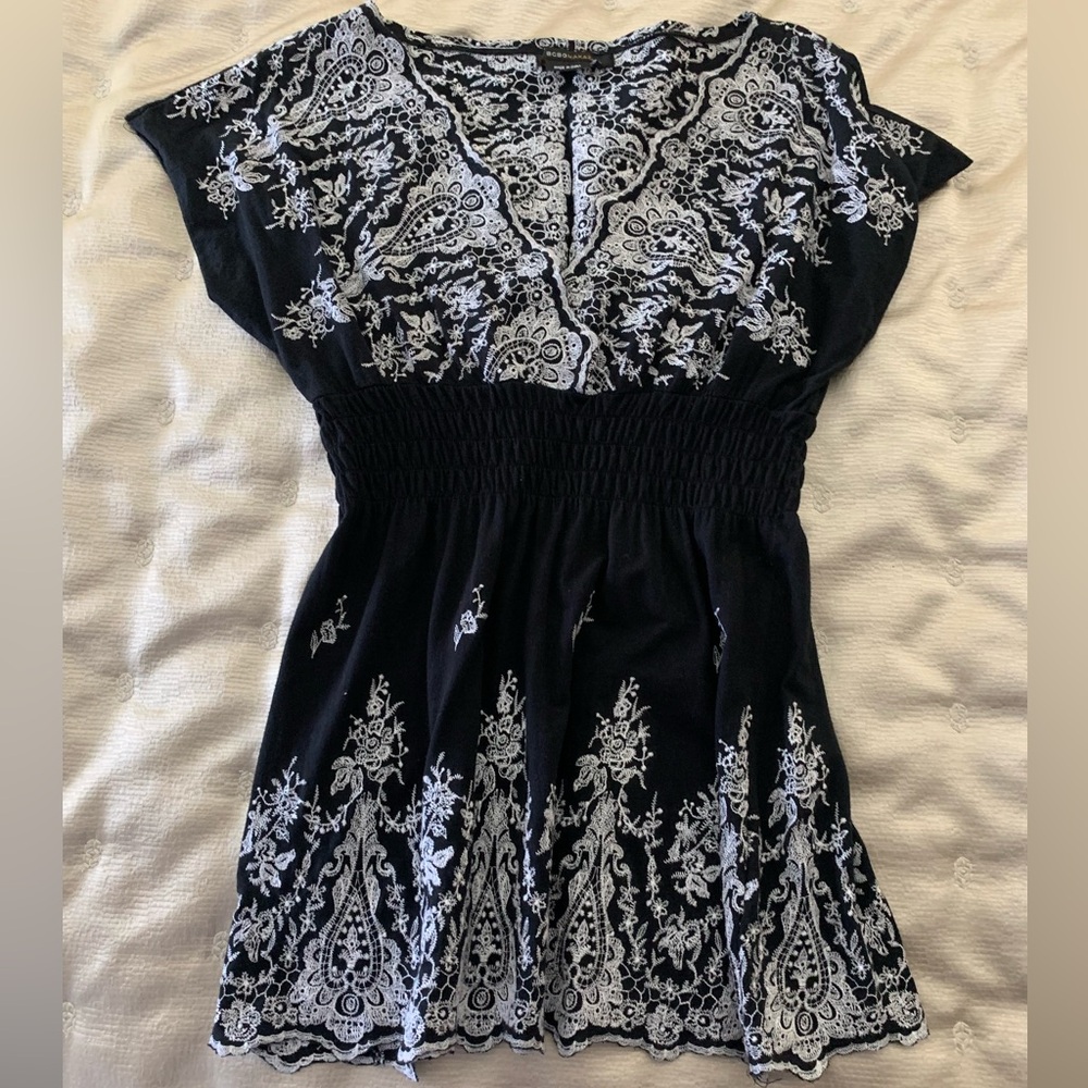 BCBG Bohemian Embroidered Top